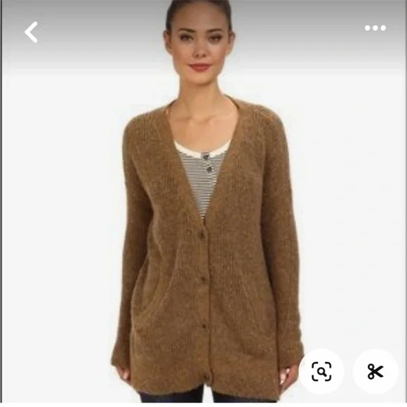 Free People Cloudy Day Oversized Longline Alpaca Mohair Blend Cardigan - Picture 3 of 16